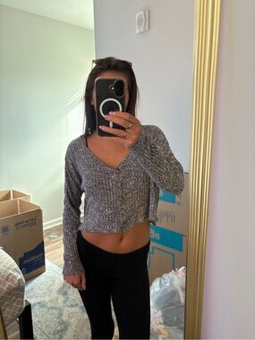 Cotton On Heather Blue Knit Top